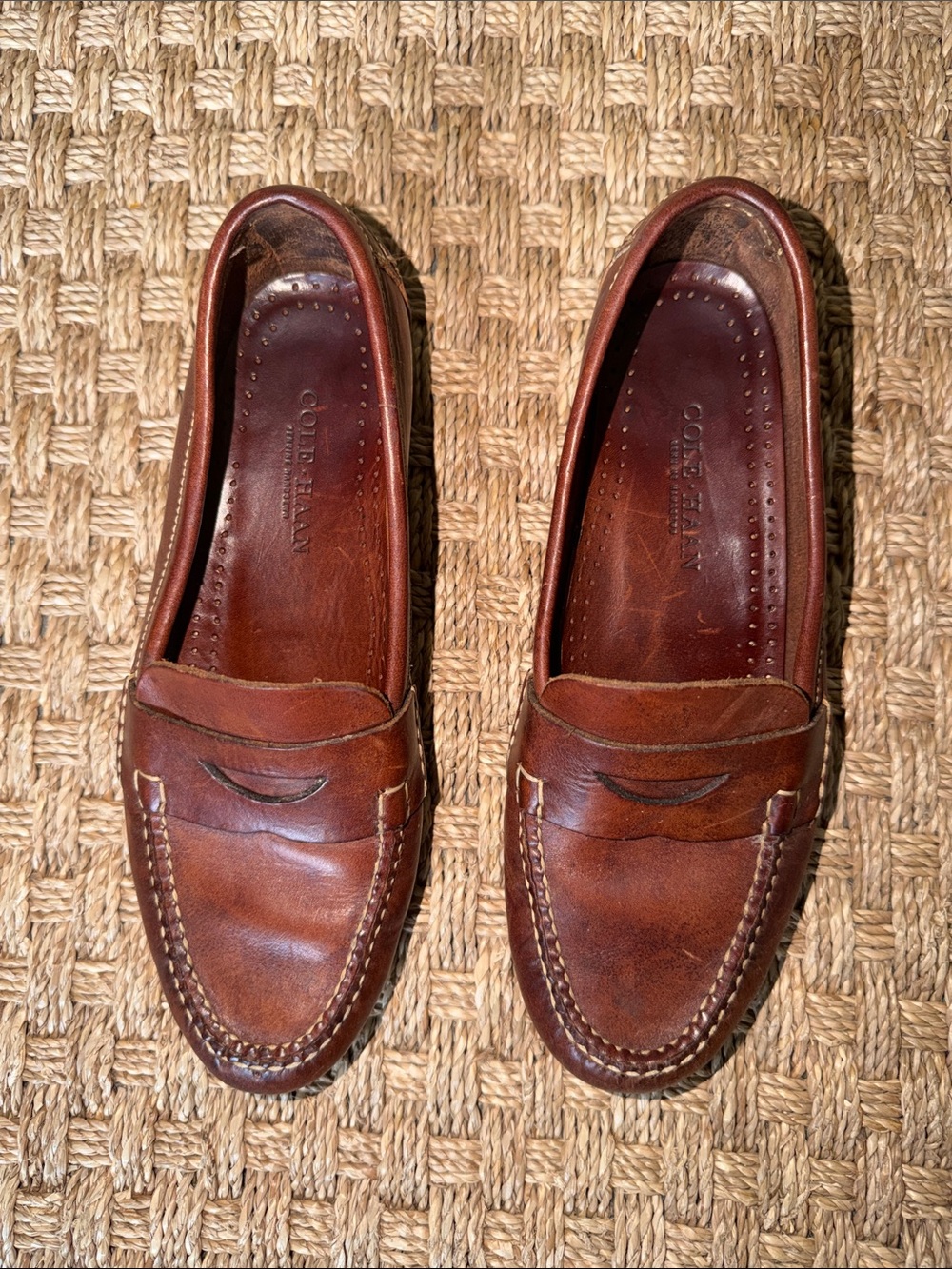 Cole Haan Vintage 90’s Women’s Chestnut Brown Calfskin Leather Loafers Brazil 9M